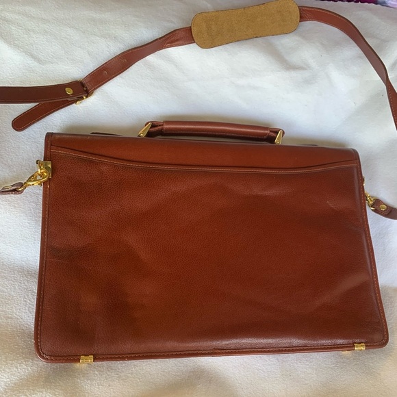 Vtg Ted Lapidus Leather File Attaché Bag Computer Laptop Briefcase Red NWT - Picture 2 of 16